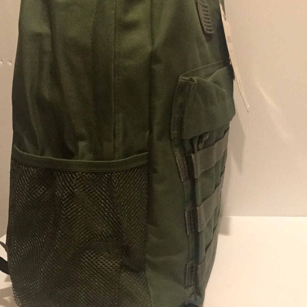Olive dark green Basic school backpack - Picture 2 of 4